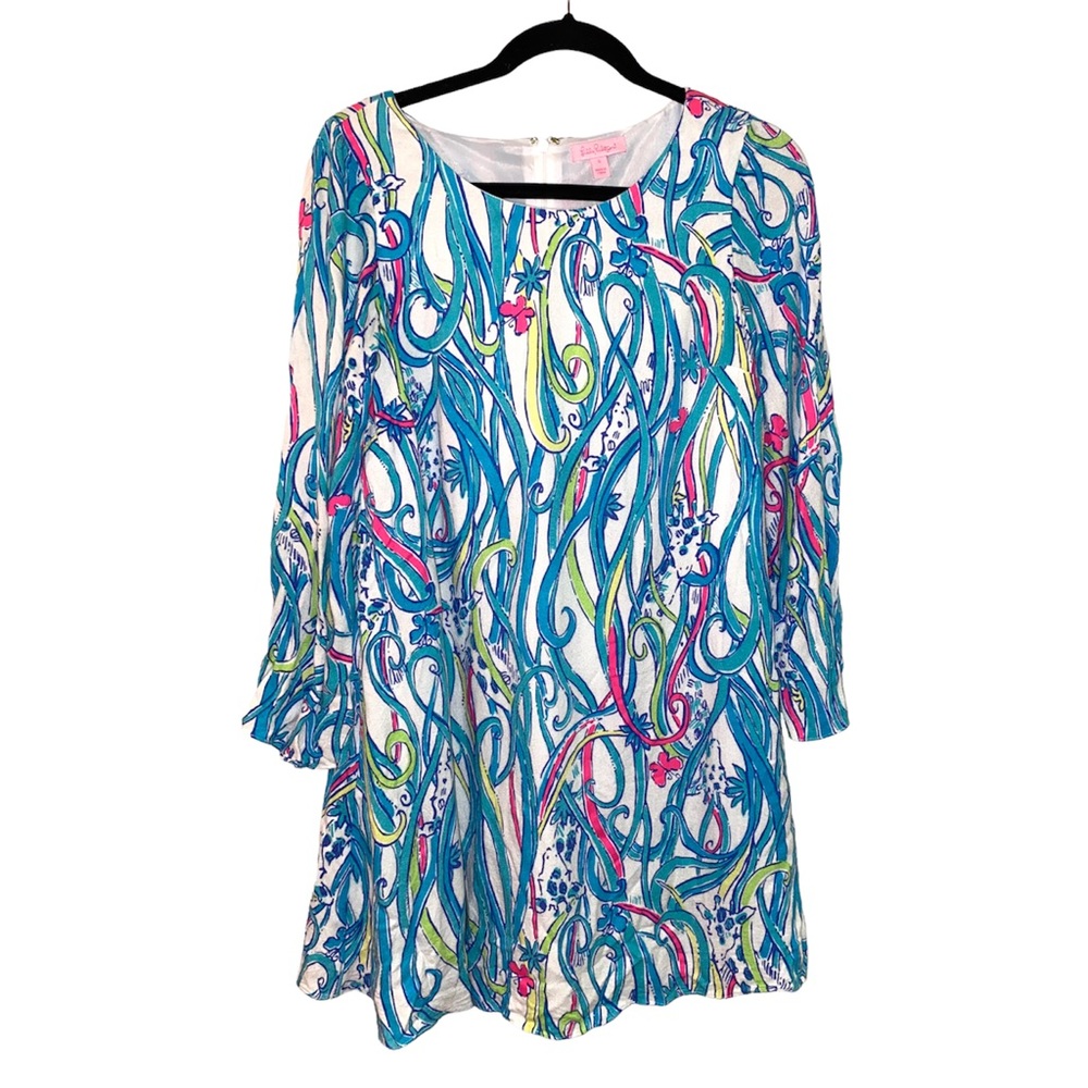 Lilly Pulitzer butterfly 🦋 colorful 70s print short dress, size small